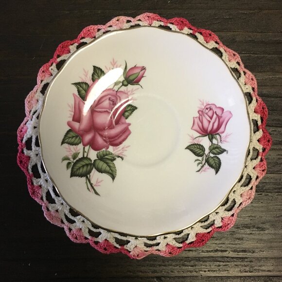 Colclough Pink Rose English Bone China Teacup & Saucer Set - Picture 5 of 11